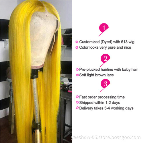 Wholesale Price 13x4  613 straight  Human Hair Wig, 14-50 Inch Blonde 613 lace front Wig, Virgin Hair Full Braid Wigs for Women